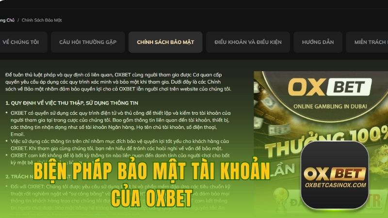 Biện Pháp Bảo Mật Tài Khoản Của OXBET An Tâm Tuyệt Đối