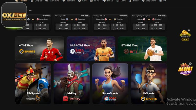 Cá cược thể thao bùng nổ tại Oxbet