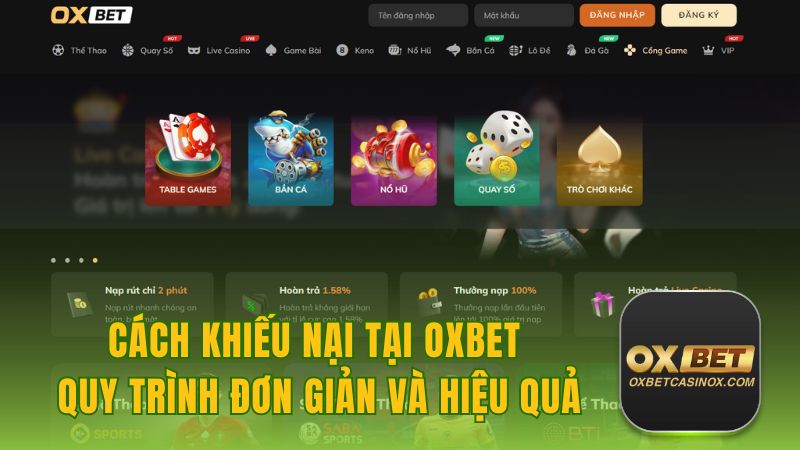 Cách Khiếu Nại Tại Oxbet - Quy Trình Đơn Giản Và Hiệu Quả