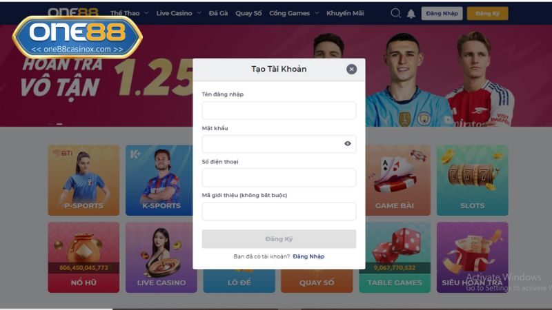 Đăng ký One88 đơn giản, nhanh chóng chỉ với 3 bước