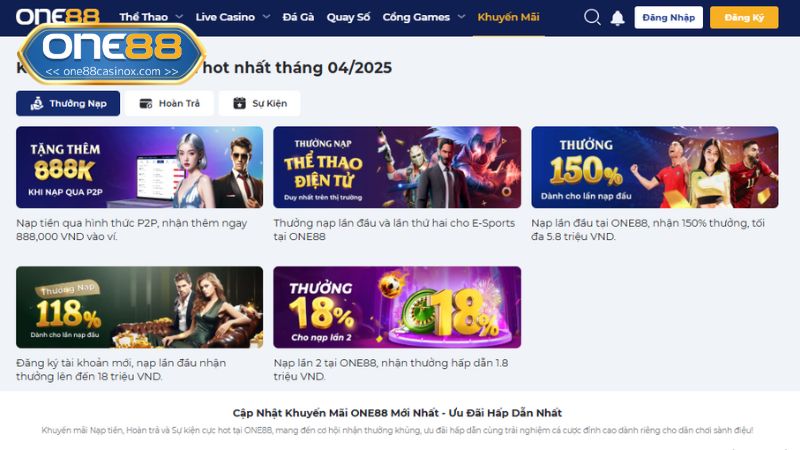 Giới thiệu về one88 hệ thống khuyến mãi khủng