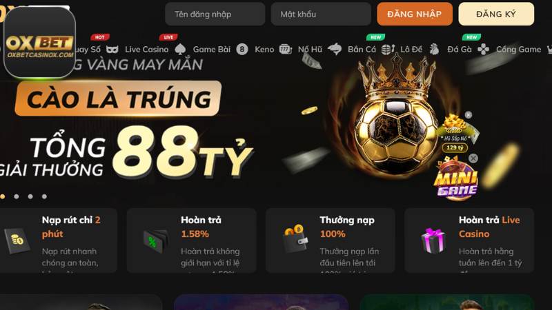 Khám phá sảnh game nhanh Oxbet đỉnh cao