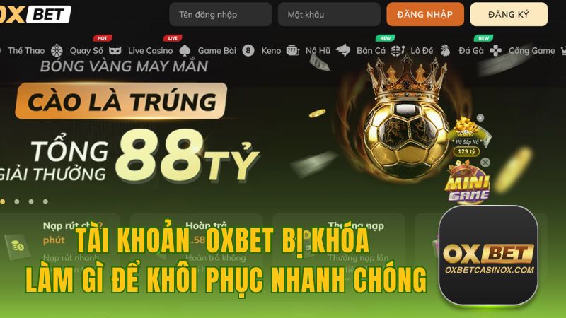 Tài Khoản Oxbet Bị Khóa - Làm Gì Để Khôi Phục Nhanh Chóng 